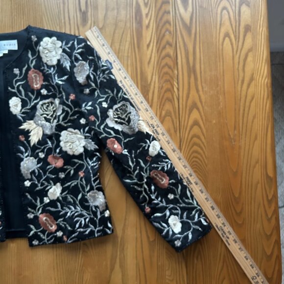 Lille Rubin jacket black with floral size 8 - Picture 5 of 10